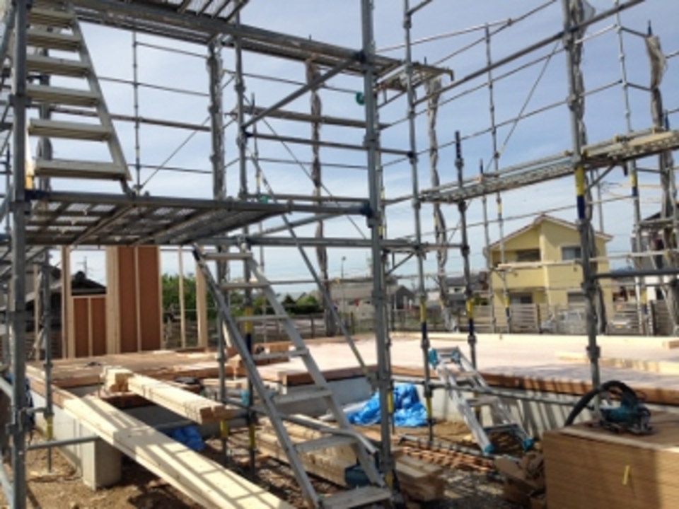 1階建て方工事